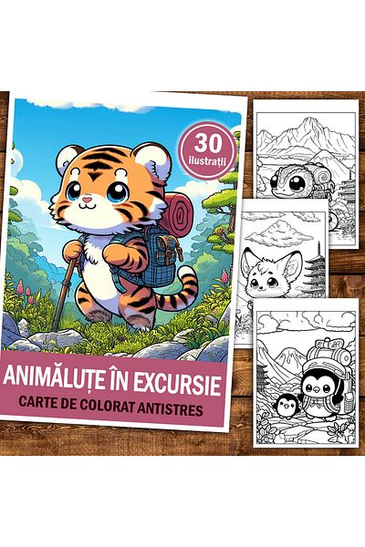 Legendary Gifts Anti-stress Coloring Book, 30 Illustrations Of Animals On A Trip, 66 Pages, Format: A5