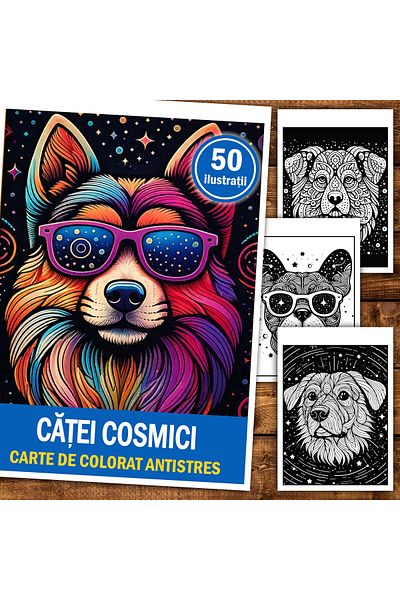 Legendary Gifts Anti-stress Coloring Book, 50 Illustrations Of Cosmic Cat, 106 Pages, Format: A5
