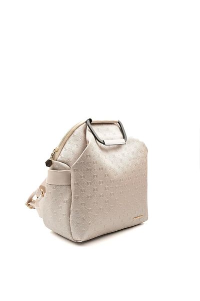 Silver Polo Ασημί & Polo Beige - Γυναικείο σακίδιο πλάτης S.Beige SP771