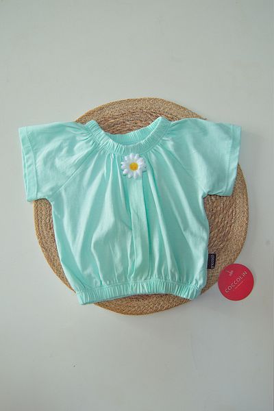 c.c.l. coccolin kids baby clup Girl's Combed Cotton 2-Piece Bottom Top Shorts Skirt Blouse Daisy Detailed Set