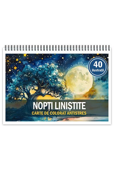 Legendary Gifts Anti-stress Coloring Book, 40 Illustrations Silent Nights, Format: A5