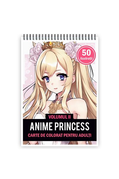 Legendary Gifts Anti-stress Coloring Book, 50 Illustrations, Anime Princesses - Volume Ii, 106 Pages, Format: A5i