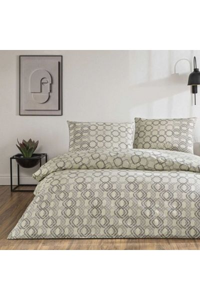 Taç Double bed linen 100% cotton ranforce, duvet cover 200x220cm, geometric pattern, TAC, Galen