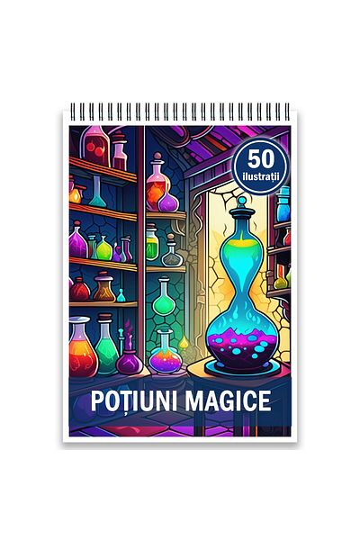 Legendary Gifts Coloring Book, 50 Illustrations, Magic Potions, 106 Pages, Format: A5