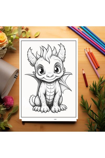 Legendary Gifts Coloring Book For Children, 50 Illustrations, Baby Dragons - Volume Ii, 106 Pages