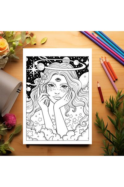 Legendary Gifts Coloring Book, 40 Illustrations, Galaxy Queen, 86 Pages, Format: A5