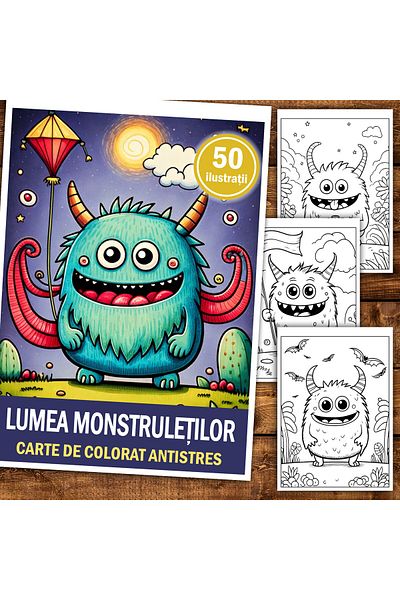 Legendary Gifts Anti-stress Coloring Book, 50 Illustrations World Of Monsters, 106 Pages, Format: A5