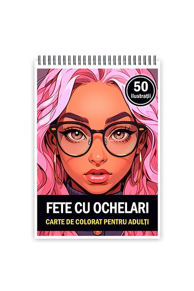 Legendary Gifts Adult Coloring Book, 50 Illustrations, Girls With Glasses, 106 Pages, Format: A5