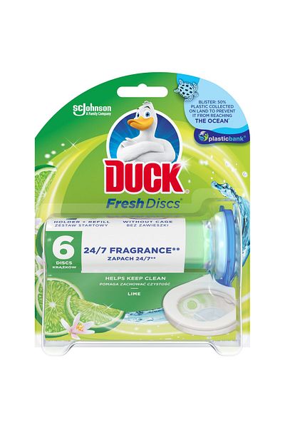 DUCK Odorizant gel pentru vasul toaletei Duck Fresh Discs Lime