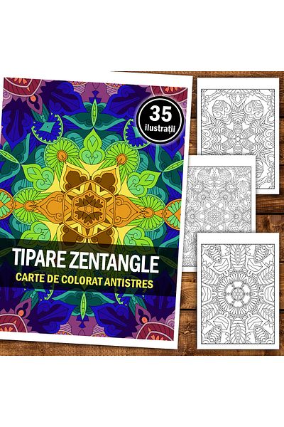 Legendary Gifts Anti-stress Coloring Book, 35 Illustrations Zentangle Patterns, Format: A5