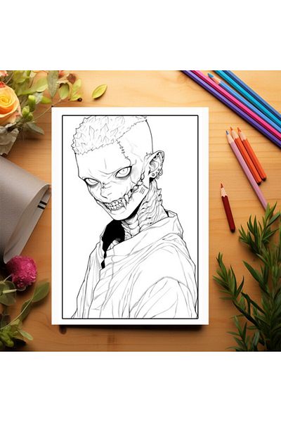 Legendary Gifts Adult Coloring Book, 50 Illustrations, Zombie Boys, 106 Pages
