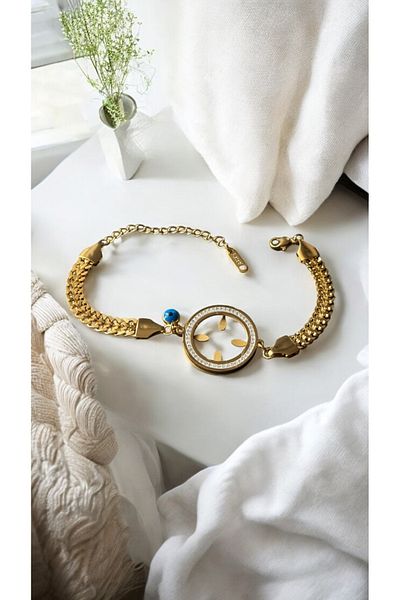 İNN JEWELLERY Women's Bracelet 316 L Steel Tarnish-Free Antiallergic Quarter Wearable 2 Years Importer Guaranteed