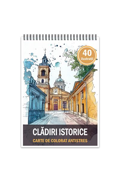 Legendary Gifts Anti-stress Coloring Book, 40 Illustrations Of Historical Buildings, 86 Pages, Format: A5