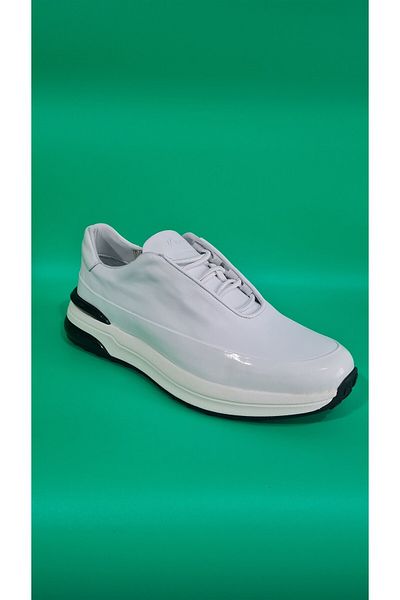 MARCOMEN Rubber Laced Floor Patent Leather Piece Model Men's Casual Shoes 21156