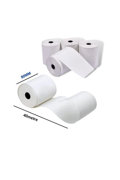 kutuTR Thermal Printer Roll, Thermal Receipt Paper 80*40 80mm X 40Meter Receipt Printer Paper (10Lu)