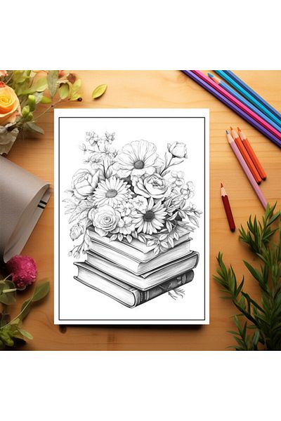 Legendary Gifts Coloring Book, 50 Illustrations, Vintage Flowers - Volume I, 106 Pages, Format: A5