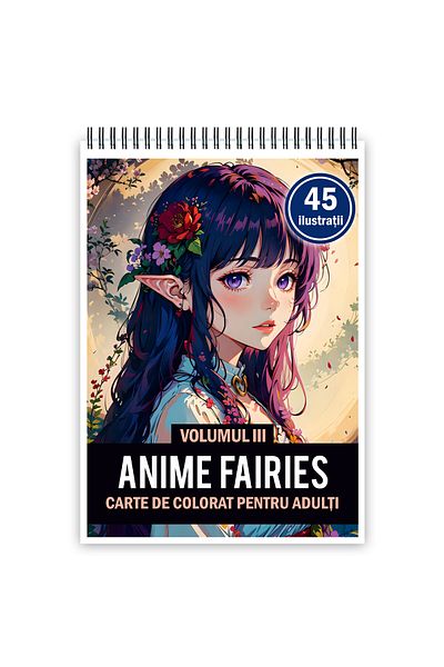 Legendary Gifts Adult Coloring Book, 45 Illustrations, Anime Fairies - Volume Iii, 96 Pages