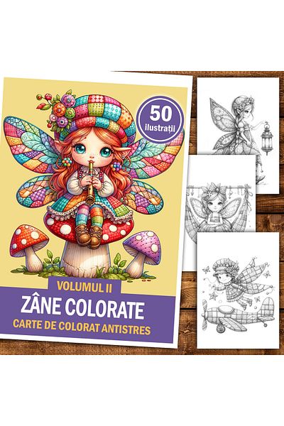 Legendary Gifts Anti-stress Coloring Book, 50 Illustrations Colored Fairies - Volume I, 106 Pages, Format: A5