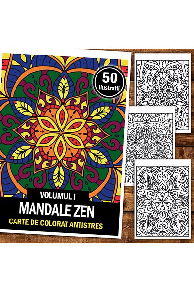Legendary Gifts Anti-stress Coloring Book, 50 Zen Mandala Illustrations, 106 Pages, Format: A5