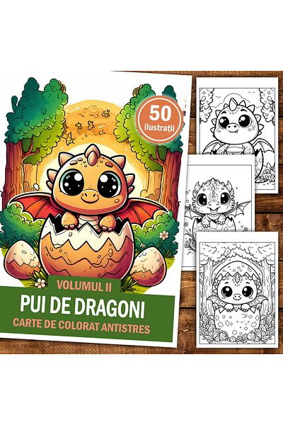 Legendary Gifts Anti-stress Coloring Book, 50 Illustrations Dragon Cubs - Volume Ii, 106 Pages, Format: A5