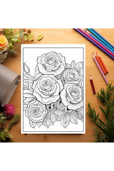 Legendary Gifts Coloring Book, 50 Illustrations, Flowers In The Garden - Volume I, 106 Pages, Format: A5