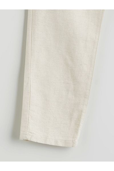 LC Waikiki Lcw Kids Ecru Linen Blended Boy's Trousers