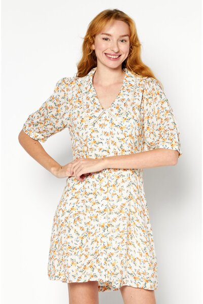 Lost + Wander Women Floral Print Mini Dress, Orange