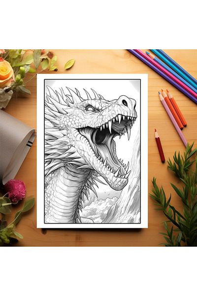 Legendary Gifts Coloring Book For Adults, 50 Illustrations, Dragons, 106 Pages