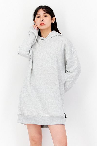 French Connection Women Hooded Heather Sweat Dress, Gray