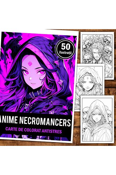 Legendary Gifts Anti-stress Coloring Book, 50 Illustrations, Anime Necromancers, 106 Pages, Format: A5i