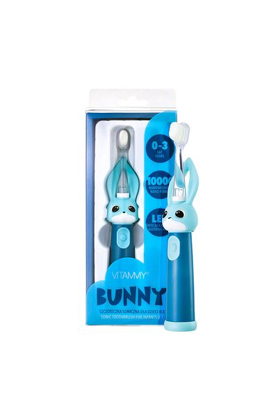Vitammy Vitammy Bunny Blue electric toothbrush, for children 0-3 years old, with LED light
