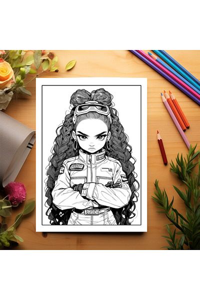 Legendary Gifts Adult Coloring Book, 50 Anime Sports Girls Illustrations, 106 Pages