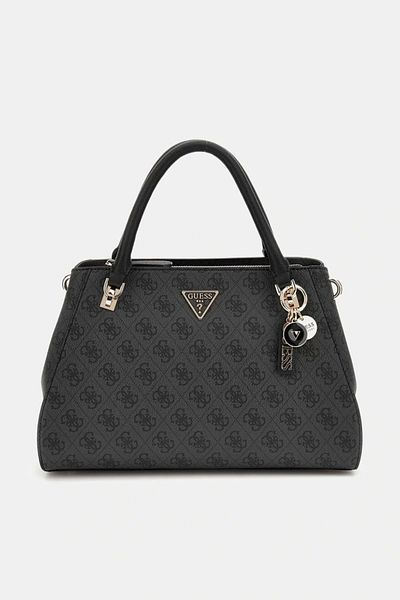Guess Noelle Luxury Satchel Women's Anthracite Handbag Hwbg7879070-Clo