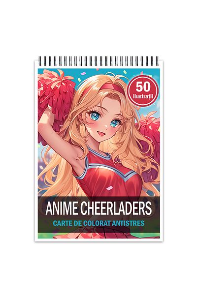 Legendary Gifts Anti-stress Coloring Book, 50 Illustrations, Anime Cheerleaders, 106 Pages, Format: A5