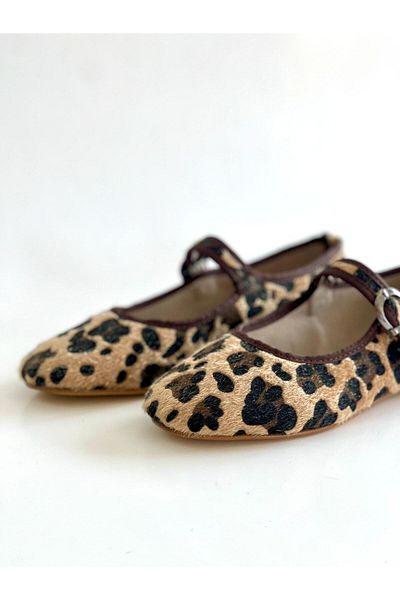 Merli&Rose Balerini clasici cu cataramă leopard pentru fete și adolescenți (numărul 34–42)
