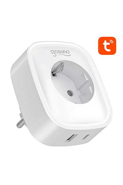Gosund Sp6 Smart Socket With Energy Monitoring, Voice Control, 16a, 20w, Usb/usb-c, Tuya, White