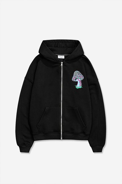 UKHWD SUPPLY High Times Black Zip Hoodie Men's Jacket