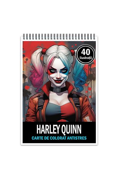 Legendary Gifts Coloring Book For Relaxation And Anti-stress, 40 Illustrations, Harley Quinn, 86 Pages, Format: A5