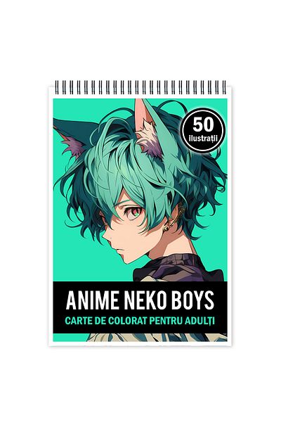Legendary Gifts Anti-stress Coloring Book, 50 Illustrations, Anime Necko Boys, 106 Pages, Format: A5