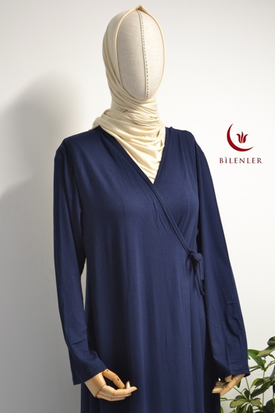 Bilenler Women's Side Tie Cotton Combed Prayer Dress – Size 38-48