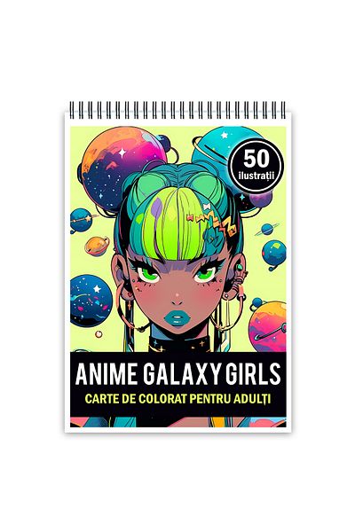 Legendary Gifts Adult Coloring Book, 50 Illustrations, Anime Galaxy Girls, 106 Pages, Format: A5