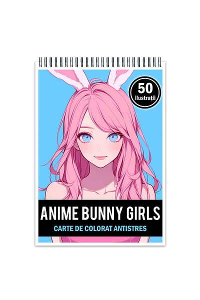 Legendary Gifts Anti-stress Coloring Book, 50 Illustrations, Anime Bunny Girls, 106 Pages, Format: A5