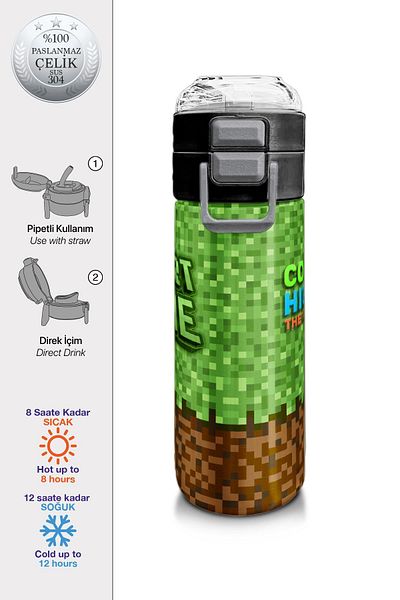 Coral High Kids Patterned 4-Piece School Bag Set (School Bag, Nutrition, Pen Holder, Water Bottle)