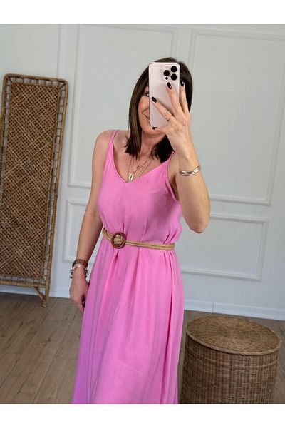 X-Young Strapped v-neck dress pink
