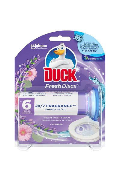 DUCK Odorizant gel pentru vasul toaletei Duck Fresh Discs Lavender