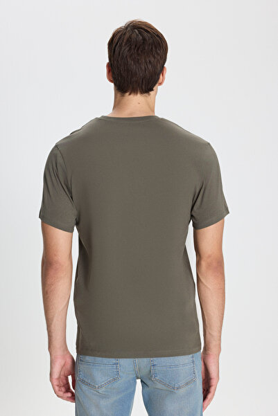 AC&Co / Altınyıldız Classics Βαμβακερό T-Shirt Slim Fit Slim Fit Crew Neck Khaki T-shirt
