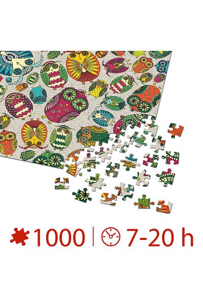 D-Toys Adult 1000 pieces puzzle - Pattern Owls