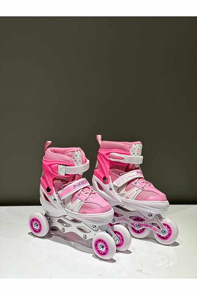 SUDESA OYUNCAK Children's Skates Lighted Size 34 - 37 Adjustable Metal Body with Bag Practice Skates Color: Purple