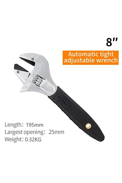 Choice 8 Inch Adjustable Ratchet Wrench With Non-slip Handle, Plumbing Bathroom Pipe Repairing Tool Ratchet
