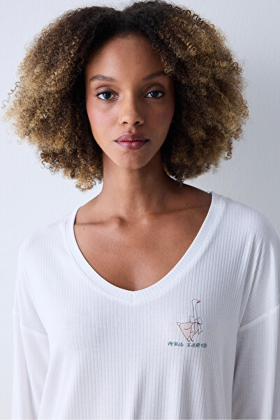 Penti Snové Off-White tričko Pyžamový top